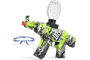 BuYou Gel Ball Blaster Fast Auto Blaster Electric with 31k Ammo for Adults Green (GreenCamouflage) | Eyewear | Rechargeable | Garden | Outdoor Games Activities