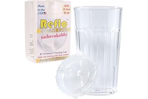 ADAM TOYS Reflo unzerbrechlicher Trinklernbecher - Schnabeltrainer für Kleinkinder ab 6 Monaten - unzerbrechlicher Trinkbecher für Wasser - Durchsichtiger Trinklernbecher mit einem Fassungsvermögen von 170 ml