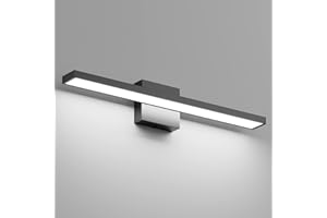 Klighten Lampa LED do lustra łazienkowego, 60 cm, 20 W, IP44, lampa ścienna, lampa ścienna do łazienki, lampy nad lustro, nowoczesna, 2000 lm, 6000 K, zimna biel, 144 diody LED, 110 V-240 V, czarna