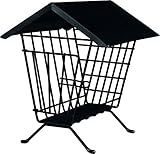 Metall, pulverbeschichtet Trixie 60909 Heuraufe zum Aufstellen mit Dach, 20 × 23 × 20 cm, schwarz
