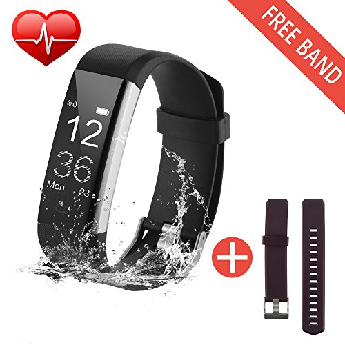 Preisvergleich Produktbild Fitness Armband Uhr mit Pulsmesser Fitness Armbänder Aktivitätstracker,Bonega fitnessuhr Wasserdichte Herzfrequenz-Messgerät Aktivität,GPS,Schrittzähler,Schlaf-... Schrittzähler Gesundheit Alarme Für Kinder Frauen Männer Android iOS