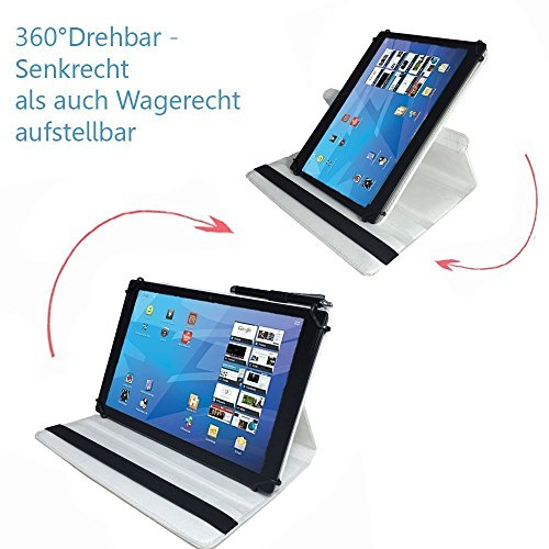 Tablet Tasche für Lenovo Tab2 A10-30 Schutz Hülle Etui Case + Touch Pen – 10.1 Zoll Perl Weiß 360? - 2