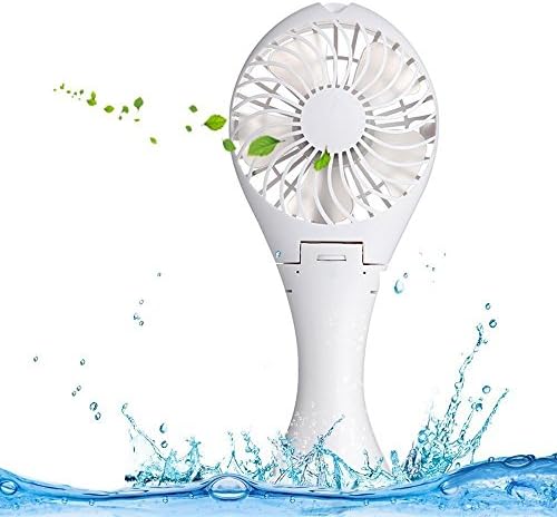 GloryShine Mermaid Mini Foldable Personal Cooling Fans Portable Battery Rechargeable Fan USB with Umbrella Hanging and Metal Clip Fan for Home and Travel (White)