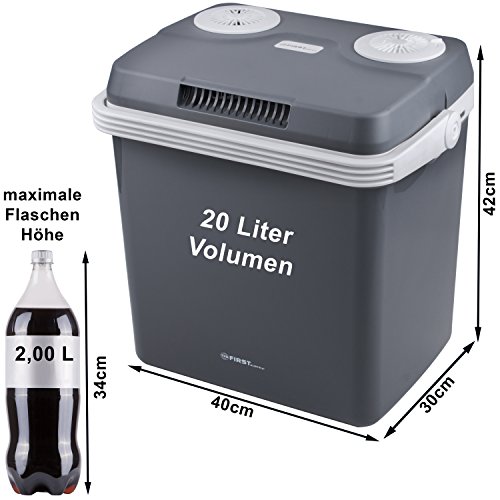 TZS First Austria - 20 Liter Kühlbox, zum Warmhalten und Kühlen, thermo-Elektrische Kühlbox 12 Volt und 230 Volt, Mini-Kühlschrank | Höhe: 42 cm | für Auto, Boot und Camping | EEK A++ mit ECO Modus - 3