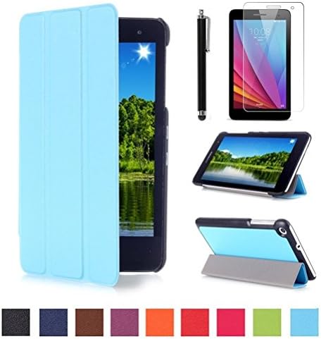 Huawei T1 7.0 Tablet Case,Ultra Slim Lightweight Folding Leather Case for Huawei MediaPad T1 7.0 Inch Tablet Stand Cover Sleeve Skin (Light blue)