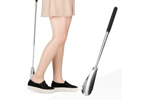 MOKERNALI Calzador de Zapatos Largo, Calzador Telescópico de Acero Inoxidable, 27-75 cm, Calzadors Metálico Telescópico Ajustable, Calzador Extensible, Zapatos Plegable y Convenient, para Hombres, Mujeres