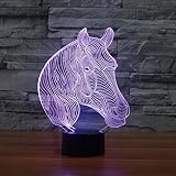 3D Pferd Glühen LED Lampe 7 Farben erstaunliche optische Täuschung Art Skulptur Ferneinstellung Lichter produziert einzigartige Lichteffekte und 3D-Visualisierung für Home Decor-kreative Geschenk - 4