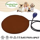 ZUOAO 12W Cojín de Calefacción para Mascotas, 25~55°, 7 Niveles de Temperatura Ajustable con Termostato, Voltaje DC 12V, Manta Eléctrica para Mascotas en Invierno