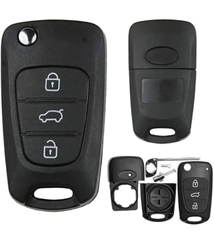 Coque De Remplacement Pour Clé Voiture Hyundai - Silicone Souple 3 Boutons - Compatible I30, I10, I20, IX20, IX35