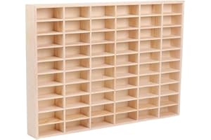 CHZIMADE 1:64 Display Case Wooden Wheel for Diecast Toy Car Display Rack Models Shelf Wall Mounted Cabinet Hanging Organiser 60 Grids