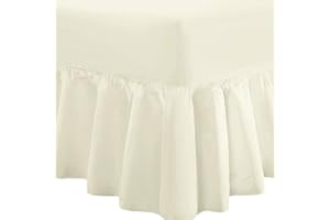 Indus Textiles Valance Frilled Percale Fitted Bed Sheets Cream - King
