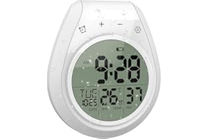 Koeydxst Digital Shower Clock - Waterproof Bathroom Timer with LCD Display - 12/24 Hour Format