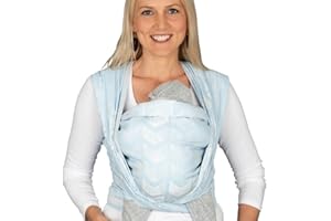 Hoppediz gewebtes Baby-Tragetuch ab Geburt, Neugeboren bis Kleinkind, 100% kbA-Baumwolle (Bio), Amsterdam aqua 4,60 m