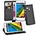 Produktbild Lenovo (Motorola) MOTO G-DVX Hülle in SCHWARZ von Cadorabo - Handyhülle mit Kartenfach und Standfunktion Case Cover Schutzhülle Etui Tasche Book Klapp Style in PHANTOM SCHWARZ
