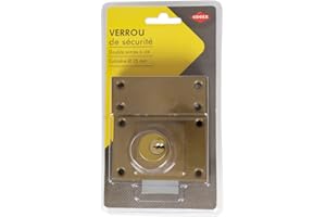 Cogex - Cylindres de serrures de portes - Verrou à cylindre double pour porte extérieur/intérieur, verrou porte, verrou de sécurité - Cylindre Ø 25 mm - Livré avec 3 clés + visserie