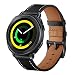Produktbild Loveblue Echtlederarmband, 20 mm breit, für Samsung Gear Sport SM-R600 / Garmin Vivoactive 3 / Withings Steel HR 40 mm Smartwatch, für Huawei Watch 2 Sport Version, Leather-Black