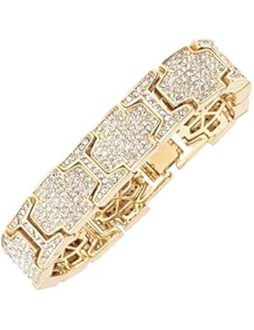 Iced Out Bling Hip Hop Bracelet Armband - ICE LINK gold