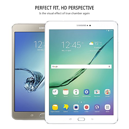 Samsung Galaxy Tab S2 S3 9.7 Displayschutzfolie, Rusee [0.3mm 2.5D 9H Härtegrad] Panzerglasfolie Hartglas Schutzfolie Gehärtetem Glas Schutzfolie Panzerglas Displayschutz für Samsung Galaxy Tab S2 S3 9.7 Zoll (SM-T810 / SM-T815 / T820) – [Kratzfest][Hohe Transparenz] [Fingerabdruck-frei][Blasenfrei]-Lebenslange Garantie - 7