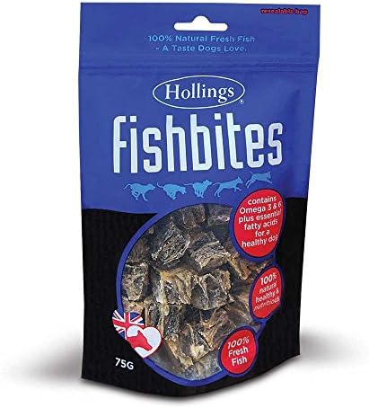 100% natural, healthy & nutritious Hollings Fishbites, 75G bag box of 8