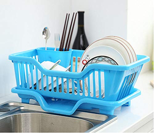 Preisvergleich Produktbild Abtropfgestell Geschirrabtropfgestell Abtropfgitter Abtropfständer Abtropfschale Geschirrabtropfständer Geschirrabtropfkorb Kunststoff mit Ausgießer,Abnehmbarem Besteckkorb und Abtropfschale@Positi