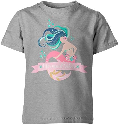 Mermaid Vibes Kid's Grey T-Shirt - 3-4yrs