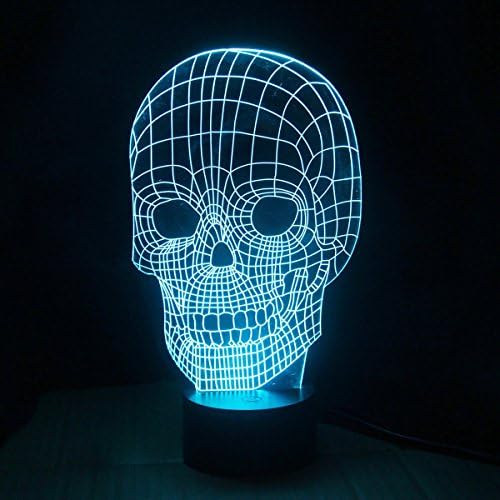 Boweike LED Night Lamp Art Sculpture Lights up Produces Unique Lighting Effects and 3D Visualization - Skull
