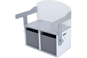 Baby Vivo Felix wielofunkcyjna ławka 3 w 1 z drewna dla dzieci ze skrzynią na zabawki – skrzynia do przechowywania mebli dla dzieci – stolik do przechowywania zabawek do pokoju dziecięcego – Felix w