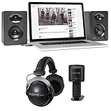 (2) SAMSON M30 20 W Studio-/Computer-/Podcast-Monitore. Verstärker: Klasse AB. RMS-Leistung: 2 x 10 W bei 8 Ohm. Tieftöner: 2 x 7,6 cm Polypropylen mit Butyl-Umrandung. Hochtöner: 2 x 1,9 cm Seidenkuppel. Frequenzgang: 50 Hz - 20 kHz Signal-Rausch-Rausch: 85 dB. Verzerrung (THD): 