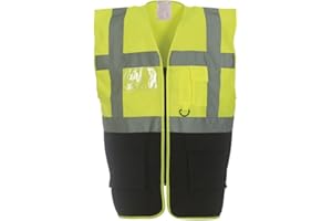 Expert Workwear Coloured Hi Vis Executive Vest High Viz Vests Zip with Pockets - 27 Colours