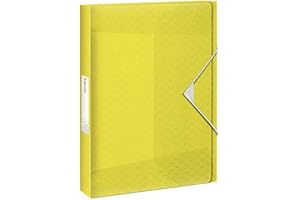 LEITZ Esselte Boîte de Classement, A4, Capacité 350 feuilles, Dos 4 cm, Fermeture Élastique, Jaune, Colour'Ice, 626262