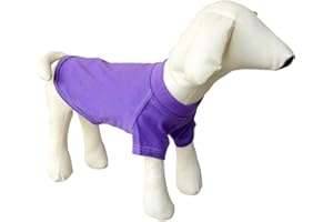 Lovelonglong Pet Clothing Dog Costumes Basic Blank T-Shirt Tee Shirts for Medium Small Dogs Purple XL