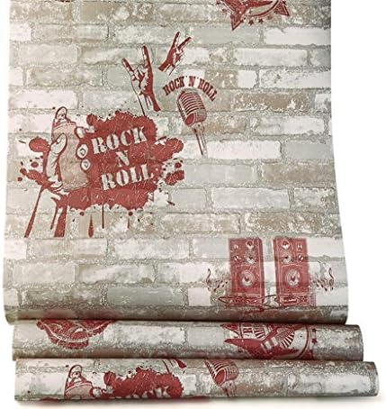Alphabet Graffiti Brick wallpapers/Retro brick wallpaper/café, bar, clothing store, personalized industrial wind wallpaper, 0.53*10m , 2