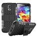 Produktbild S5 Case, DRUnKQUEEn TM Rugged Hybrid Armor Dual Layer Hard Shell Tread Grenade Grip Combat Textured Kickstand Case Cover for Samsung Galaxy S5 G900