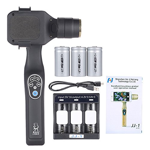 Docooler Leggero ABS 2 Axis Palmare Senza Spazzola Stabilizzatore Giunto Cardanico Bluetooth Controllo Remoto Clip Regolabile con Foro per la Vite 1/4