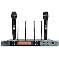 Xtreme Acoustics XAX02 UHF Dual Channel Professional Wireless Microphone System with Bodypack Lapel Mic for Singing, Recording, Karaoke, Stage Events, Party, Amplifier PA Mixer (XAX02)