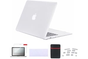 Se7enline Compatible with Macbook Air Case Snap-On Plastic Hard Crystal Cover for Macbook Air 13 in A1369/A1466, with Sleeve and Keyboard Skin, Screen Protector, Dust plug, Crystal Clear/Transparent