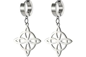 UNIFT Boucles D'oreilles De noeud De Sorcière Pour Femmes, Boucles D'oreilles Pendantes De symbole De wiccan De Noeud CeltiqueDe Simplicité élégante D'acier inoxydable, Bijoux De Sorcellerie