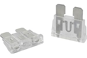 SeKi Paquete de 5 fusibles de enchufe plano ATO estándar de 25 A, color blanco; Fusible para coche Fusible de cuchilla de 19 mm 32 V/CC barco caravana