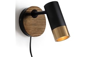 OUGLRES Matiere Lámpara de pared vintage en diseño industrial Retro – Foco de pared de acero/aluminio, lámpara de pared compacta iluminación Salón Dormitorio Blanco y Negro a elegir, Casquillo: GU10