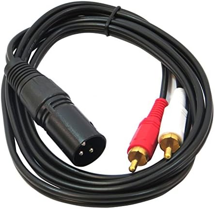 Adapter Cable XLR Male to 2 x RCA Phono M 1.5 Meters For DJ Mixer Board