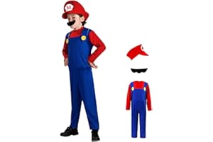 Ricjurzzty Super Brothers Costume Halloween Cosplay Jumpsuits For Kids and Adults
