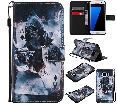 Feeltech Samsung Galaxy S7 Edge Hülle PU-Leder und Brieftasche Bunte Muster Fall mit Magnetverschluss, Hybrid-Kickstand mit Stand-Funktion, schlagen Sie schützende weiche TPU Stoßstangenabdeckung und Kreditkartenhalter für Samsung Galaxy S7 Edge Handgelenk Bügel-Buch-Art-Geldbeutel-Tasche mit 2 In 1 Berühren Sie Stift – Schürhaken - 8