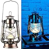 Windfestes Licht ohne Ruß, Rauch & Ölgeruch • Authentisches Sturmlaternen-Design • 16 dimmbare LEDs • Mit bis zu 200 Lumen ultrahell