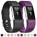 Produktbild Onedream Kompatibel für Fitbit Charge2 Charge 2 Armband Damen Herren Ersatzarmband Sport Band Schwarz Pflaume