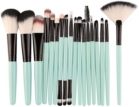 Make up Brushes， 18Pcs Natural Multifunctional Professional Makeup Brush Set Travel Makeup Brush Kit (Green)