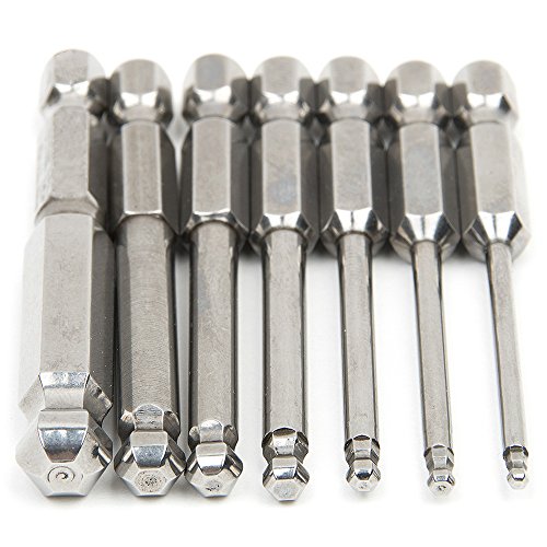 Fortag 7 teilig 65mm 1/4 Zoll S2 Stahl Kugelkopf Sechskant Schraubendreher Set Bits Torx Kopf Bohrer Magnetic Handwerkzeuge Schraubenzieher Kit