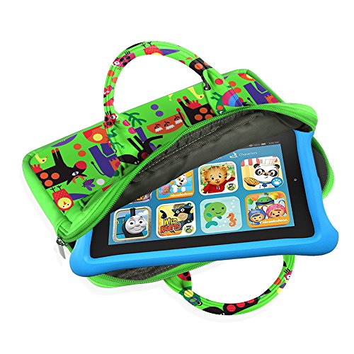 Fintie Universal 6-8-Zoll-Tablet Schutzhülle, Premium Kunstleder Reise-Tragetasche für Das neue Fire 7-Tablet (2017), Das neue Fire HD 8-Tablet (2017), Fire Kids Edition, Amazon FreeTime Kid-Proof, Fire HD 6 / HD 7 / HDX 7, Kindle Oasis – Zoo - 3