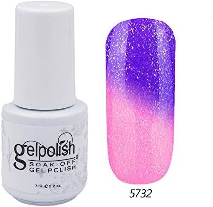 CLHVUZ 7ml Soak Off Temperature Color Change Chameleon Uv LED Gel Nail Polish Nail Art Base Top Coat (5732)