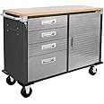 Seville Classics UltraHD Mobile Workbench with 4 Drawers, 121.9 x 50.8 x 95.2 cm, Graphit