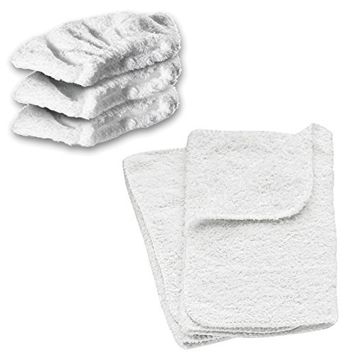 spécifications Karcher SC1122 SC1402 chiffon de nettoyage en Microfibre pour nettoyeur vapeur véritable &Housses de nettoyage en tissu éponge blanc Lot de 5